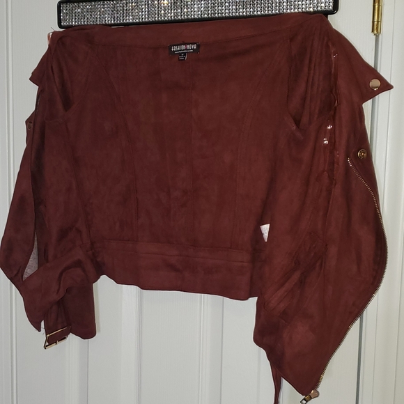 Fashion Nova Off-Shoulder Belted Jacket - Picture 3 of 6
